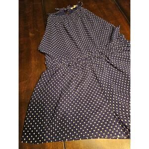 Sugar + L!PS XS Blue and White Poka dot Romper Halter Neck